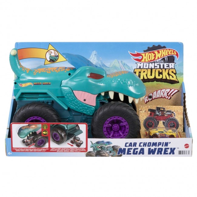 Hot Wheels Monster Trucks Car Chompin Mega Wrex Vehicle, For Ages 3 Years & Up Hot Wheels Monster Trucks Car Chompin Mega Wrex Vehicle, For Ages 3 Years & Up