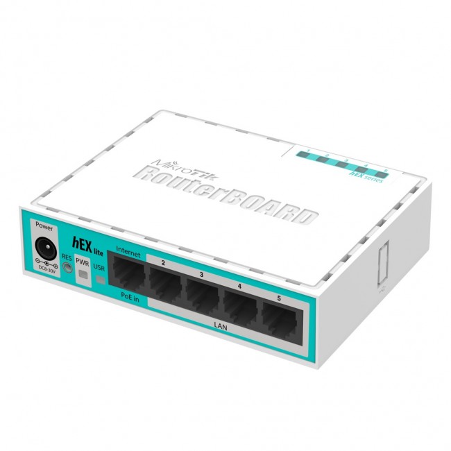 Mikrotik hEX lite wired router White Mikrotik hEX lite wired router White