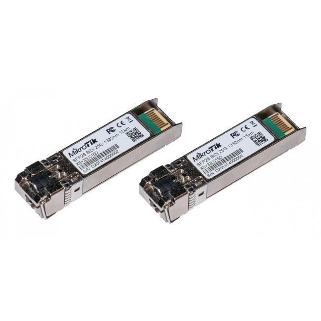 Mikrotik SFP/SFP+/SFP28 BiDi: XS+2733LC15D network transceiver module Fiber optic 25000 Mbit/s LC 1330 nm