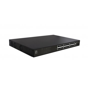 LevelOne GEP-2821 network switch Unmanaged Gigabit Ethernet (10/100/1000) Power over Ethernet (PoE) 1U Black