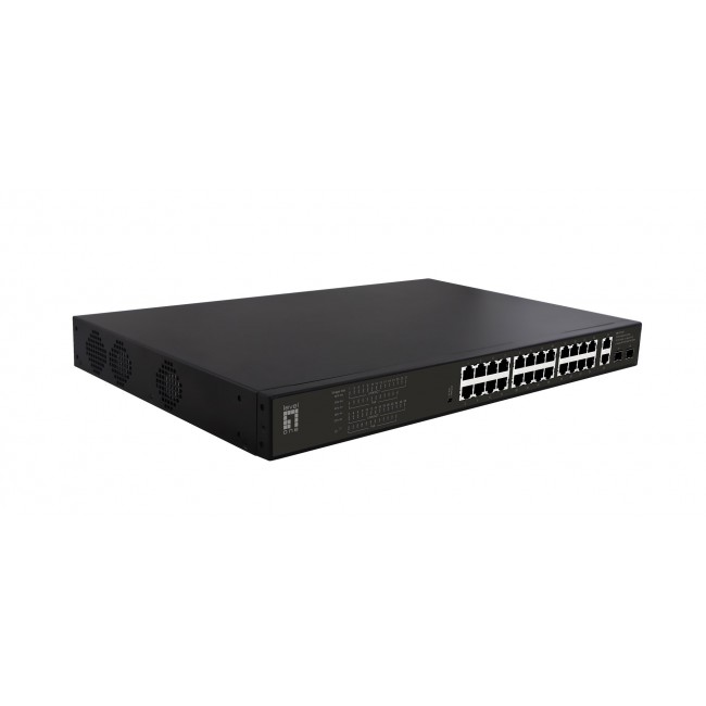 LevelOne GEP-2821 network switch Unmanaged Gigabit Ethernet (10/100/1000) Power over Ethernet (PoE) 1U Black
