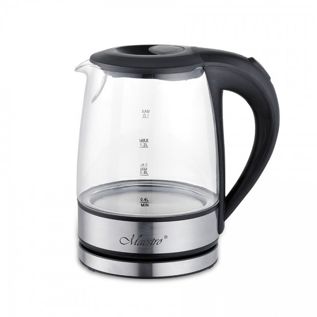 Feel-Maestro MR062 electric kettle 1.2 L Black, Transparent 1630 W Feel-Maestro MR062 electric kettle 1.2 L Black, Transparent 1630 W