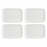 Set of 4 Essenziale New Age Rectangular Trays - White, 22 x 15 cm