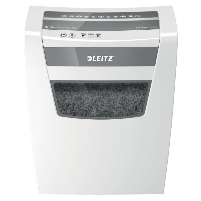 Leitz IQ Home Office P-4 paper shredder Particle-cut shredding 22 cm White Leitz IQ Home Office P-4 paper shredder Particle-cut shredding 22 cm White
