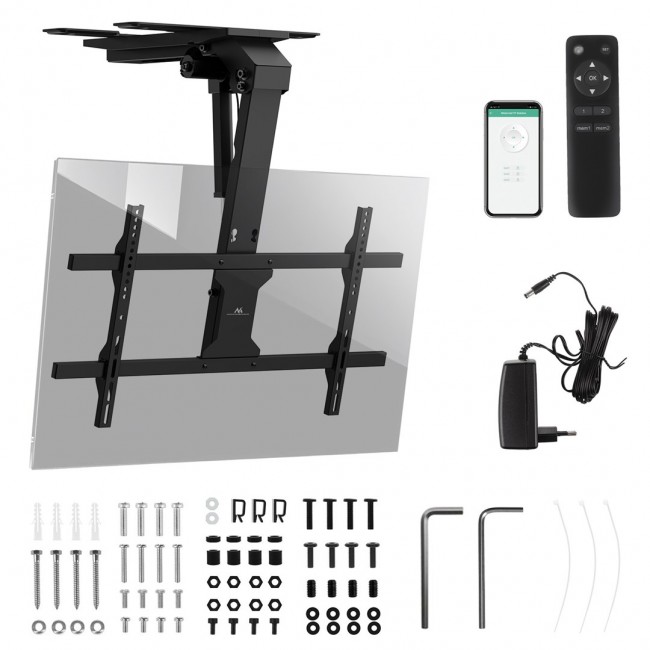 Maclean electric TV mount, ceiling mount, Tuya support, max. VESA 800x400, for TV 43-86