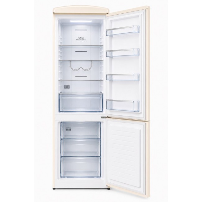 Ravanson LKK-315RM Retro Fridge 597 mm x 707 mm x 1943 mm | 315 l | Total No Frost | Energy Class E | Cream