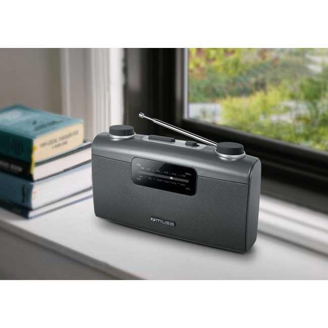 Muse M-058 R Portable Analog Black, Grey