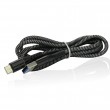 Car charger 2 X USB 12W black + cable USB-C 1m