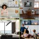 Techly Motorized Swivel Ceiling TV Mount Smart Home Integration for TVs from 32-70