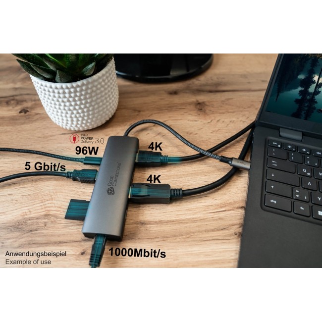 Alcasa HUB-C001A interface hub USB Type-C 5000 Mbit/s Anthracite Alcasa HUB-C001A interface hub USB Type-C 5000 Mbit/s Anthracite