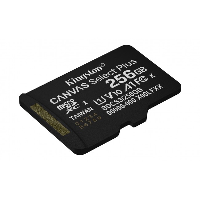 Kingston Technology 256GB micSDXC Canvas Select Plus Gen3 150R A1 Single Pack w/o ADP Kingston Technology 256GB micSDXC Canvas Select Plus Gen3 150R A1 Single Pack w/o ADP