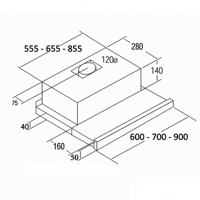 CATA | Hood | TF 2003 Duralum 600 | Energy efficiency class C | Telescopic | Width 60 cm | 390 m3/h | Mechanical control | Stainless steel | LED CATA | Hood | TF 2003 Duralum 600 | Energy efficiency class C | Telescopic | Width 60 cm | 390 m3/h | Mechanical control | Stainless steel | LED