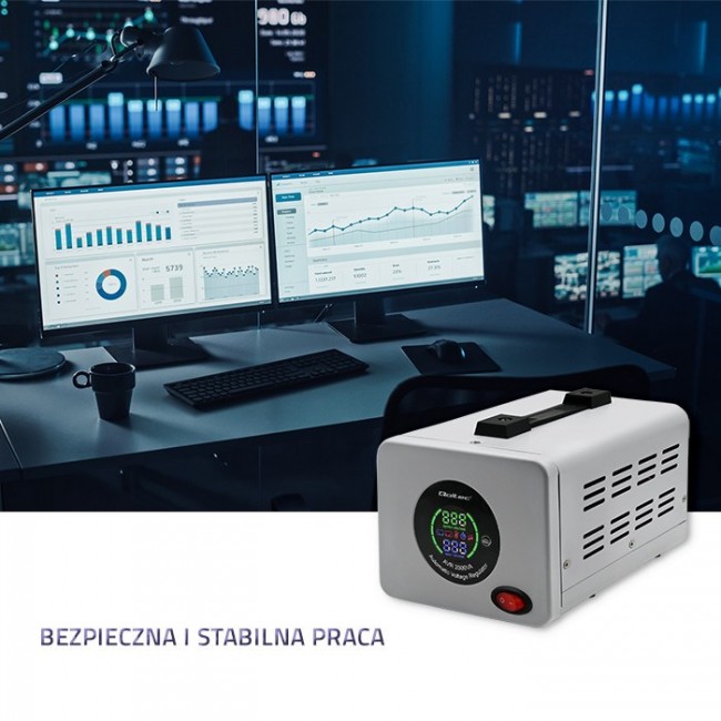 Qoltec 50724 Automatic Voltage Stabilizer AVR 2000VA