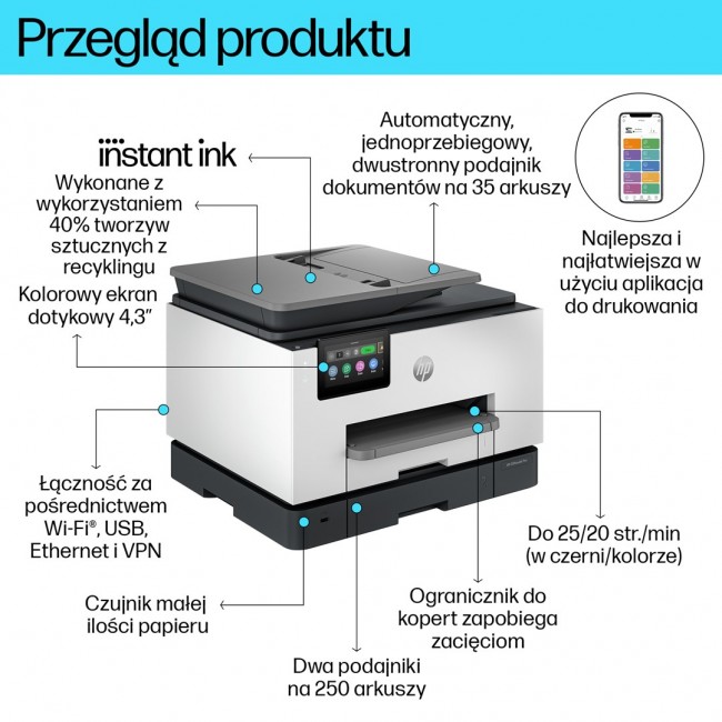 HP OfficeJet Pro 9132e Wireless All-in-One Color Printer, Instant Ink Two-sided printing HP OfficeJet Pro 9132e Wireless All-in-One Color Printer, Instant Ink Two-sided printing