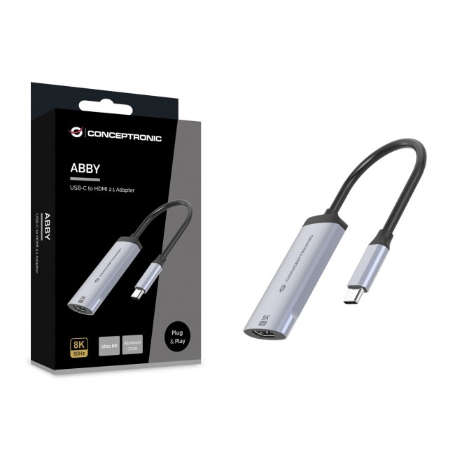 Conceptronic ABBY23G USB-C to HDMI 2.1 Adapter, 8K60Hz