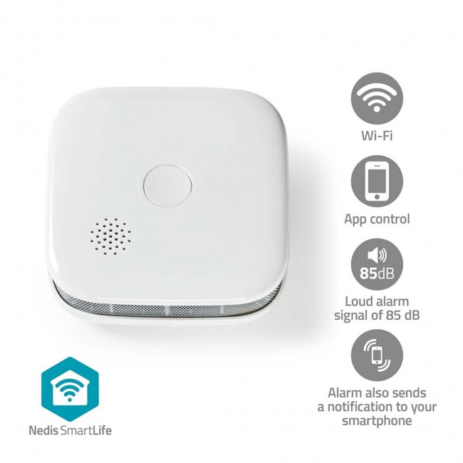 Nedis WIFIDS21WT smart smoke detector Air-sampling detector Wireless connection