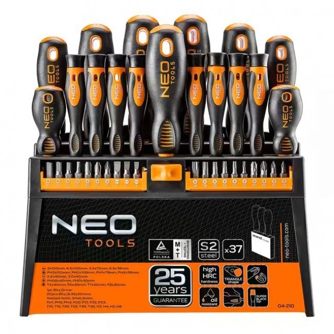 NEO TOOLS screwdriver and bit set, 37 pcs