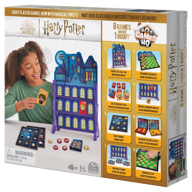 Wizarding World , Harry Potter Games HQ Checkers Tic Tac Toe Memory Match Go Fish Bingo Card Games Fantastic Beasts Gift, for Adults & Kids Ages 4+