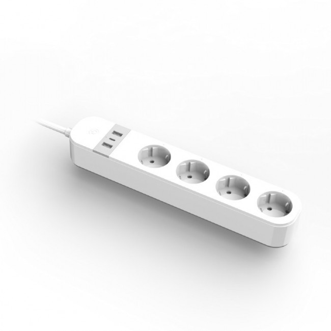 Gembird TSL-PS-S4U-01-W Smart power strip 4 AC outlet(s) Type E 1.5 m 3 3880 W White