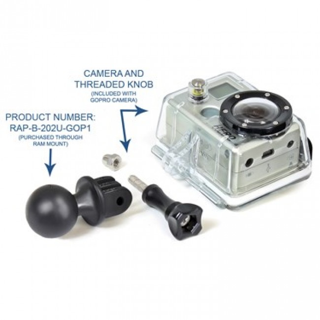 RAM Mounts RAP-B-202U-GOP1 Universal adapter for action camera, black