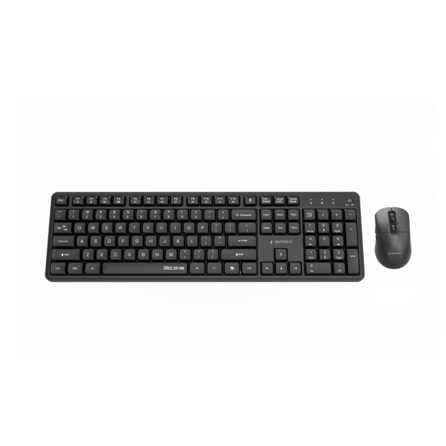 Gembird KBS-WMS-01 Silent key Pro Business wireless desktop set, black, US layout
