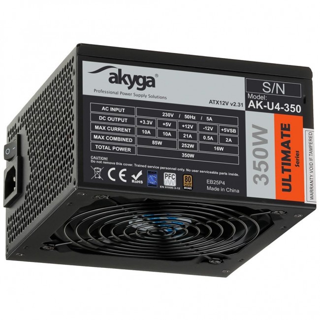 Akyga AK-U4-350 power supply unit 350 W 20+4 pin ATX ATX Black
