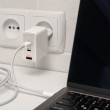 Qoltec 100W GaN Wall Charger | 5-20V | 1.5-5A | 2 x USB-C PD | 1 x USB QC 3.0 | White