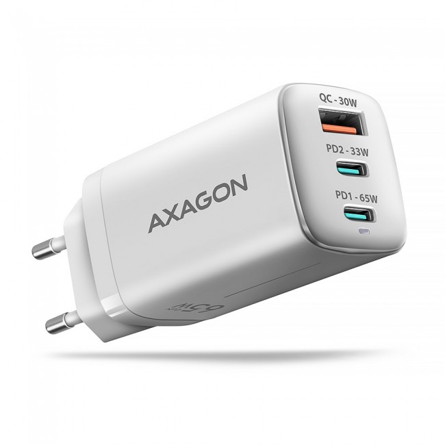 Axagon ACU-DPQ65W PD3.0 & QC4+ 3x OUTPUTS wall charger 65W