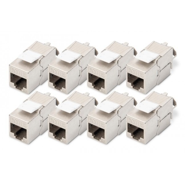 Digitus CAT 6A Keystone module, shielded, tool-free mounting connection - 8 pcs.