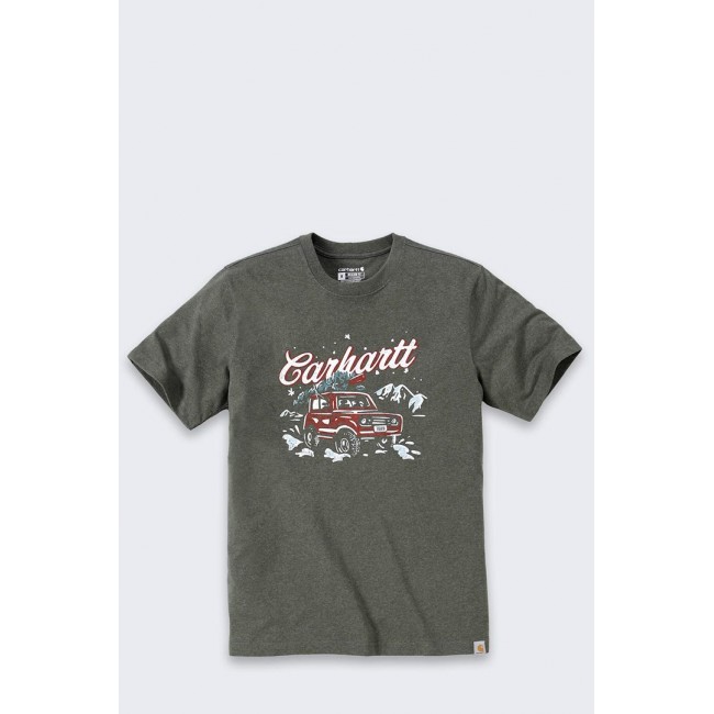 Koszulka Carhartt Dearborn Holiday BASIL HEATHER