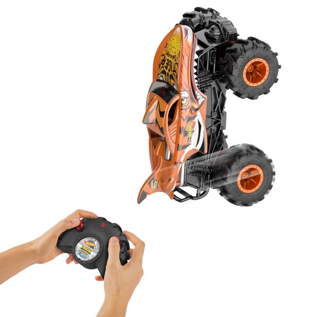 Hot Wheels Monster Trucks RC HW Tiger Shark RC in 1:24 Scale, Remote-Control Toy Truck