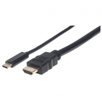 Manhattan USB-C to HDMI Cable, 4K@30Hz, 1m, Black, Male to Male, Three Year Warranty