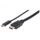 Manhattan USB-C to HDMI Cable, 4K@30Hz, 1m, Black, Male to Male, Three Year Warranty