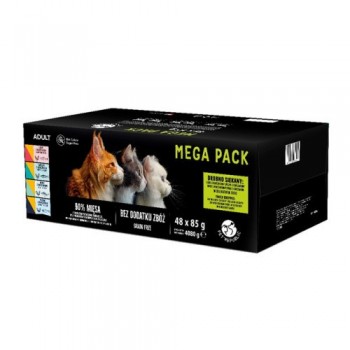 PETREPUBLIC Mega Pack Chicken, Turkey, Lamb, Salmon, Tuna - wet cat food - 48x85g