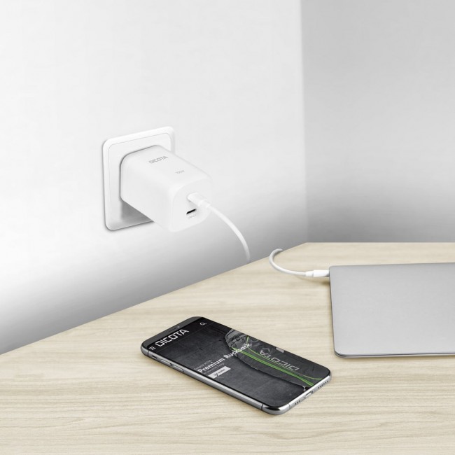 DICOTA D32186 mobile device charger Laptop, Smartphone, Tablet White AC Fast charging Indoor