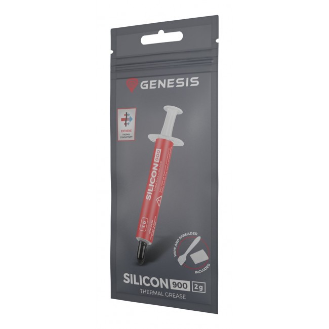 GENESIS Silicon 900 heat sink compound Thermal paste 12.8 W/m K 2 g GENESIS Silicon 900 heat sink compound Thermal paste 12.8 W/m K 2 g