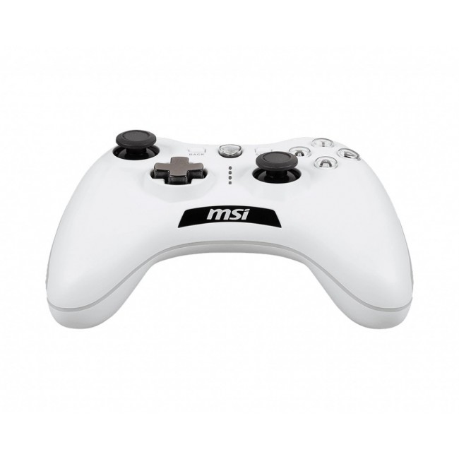 MSI FORCE GC20 V2 WHITE Gaming Controller 'PC and Android ready, Wired, adjustable D-Pad cover, Dual vibration motors, Ergonomic design, detachable cables'