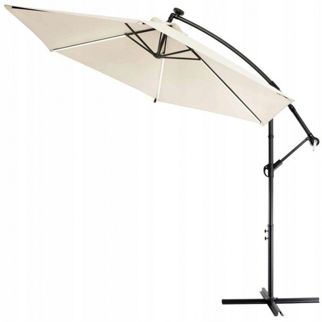 Extralink BLACK FOREST PARASOL OGRODOWY NA WYSIEGNIKU 3M DUZY BEZOWY L-0713