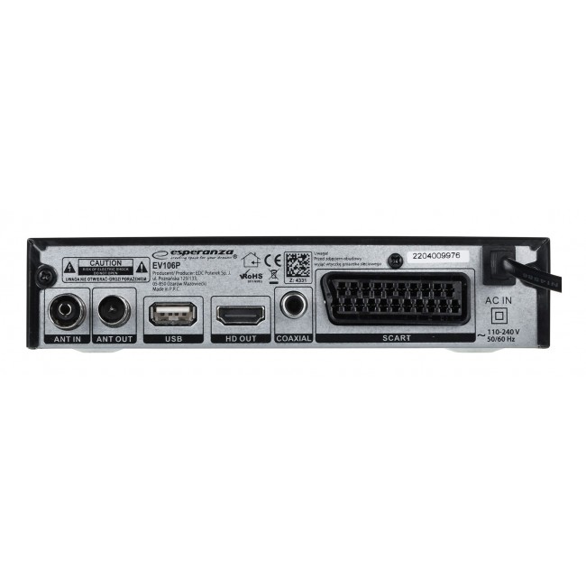Esperanza EV106P TV set-top box Cable Black