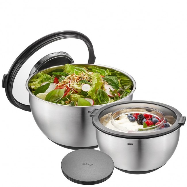 SET OF 2 BOWLS WITH LID GEFU MUOVO G-35055 SET OF 2 BOWLS WITH LID GEFU MUOVO G-35055