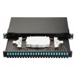 Equip 24-Port Fiber Optic Splice Box, LC Duplex, OM3, 1U, Equipped, Black