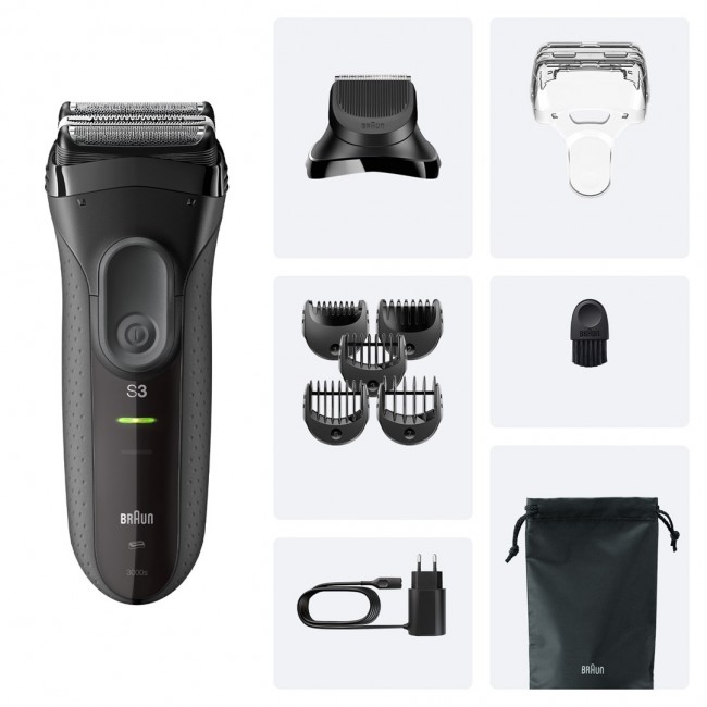 Braun 3000BT Foil shaver Trimmer Black, Grey