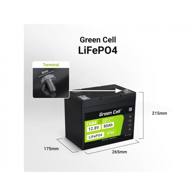 Green Cell LFPGC12V80AH UPS battery Lithium Iron Phosphate (LiFePO4) 12.8 V Green Cell LFPGC12V80AH UPS battery Lithium Iron Phosphate (LiFePO4) 12.8 V