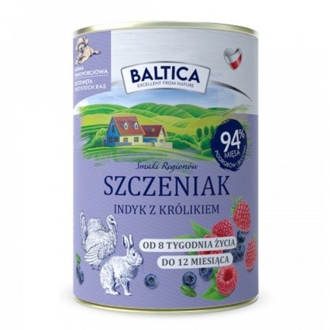 BALTICA Smaki region w Puppy Turkey with rabbit - wet dog food - 400g