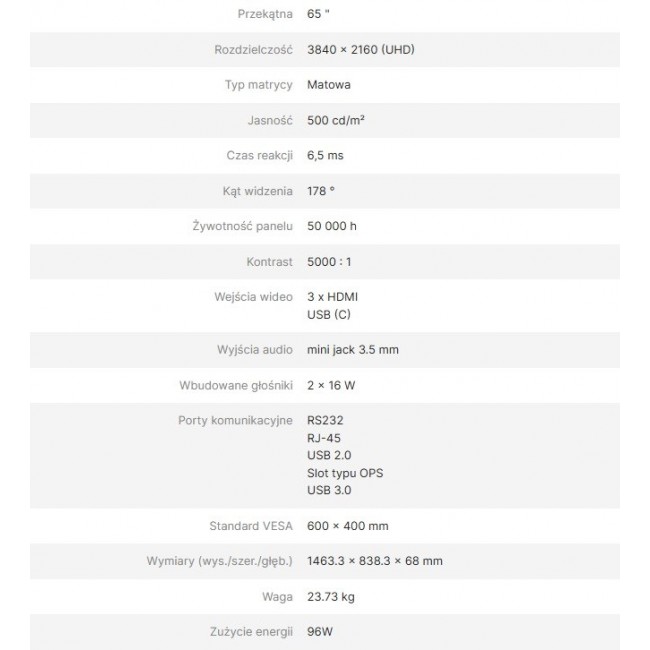 AVTEK INFORMATION MONITOR DS2 65