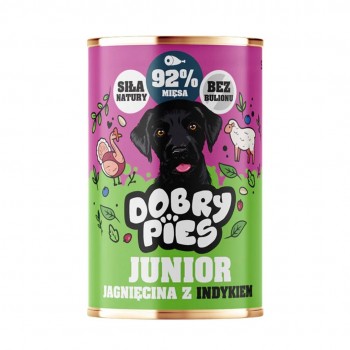 DOBRY PIES Junior Lamb with Turkey wet dog food 400g