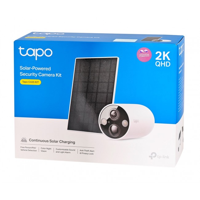 TP-Link Tapo Solar-Powered Security Camera Kit 1 C425, 1 A201