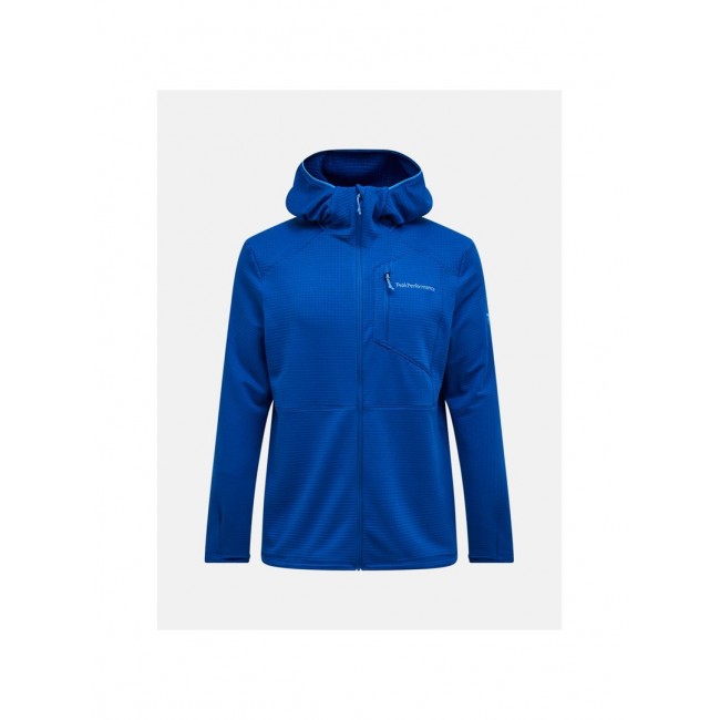 Bluza męska PEAK PERFORMANCE M Trail Polartec Power Grid Zip Hood kolor niebieski - M Bluza męska PEAK PERFORMANCE M Trail Polartec Power Grid Zip Hood kolor niebieski - M