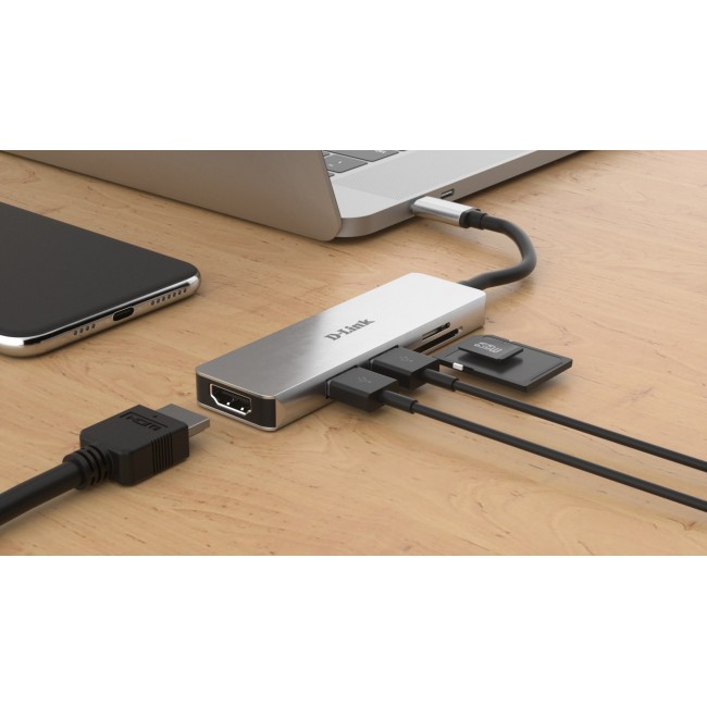D-Link DUB-M530 laptop dock/port replicator Wired USB 3.2 Gen 1 (3.1 Gen 1) Type-C Aluminium, Black