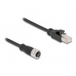 DeLOCK M12 Adapter Cable D-coded 4 pin female to RJ45 male 50 cm